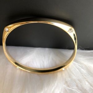 Gold and CZ Bangle